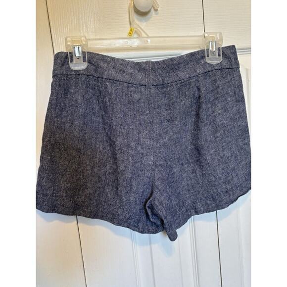 Calvin Klein Shorts Womens 2 Chambray Linen Pockets Beach Granola Girl Coastal - Picture 2 of 6